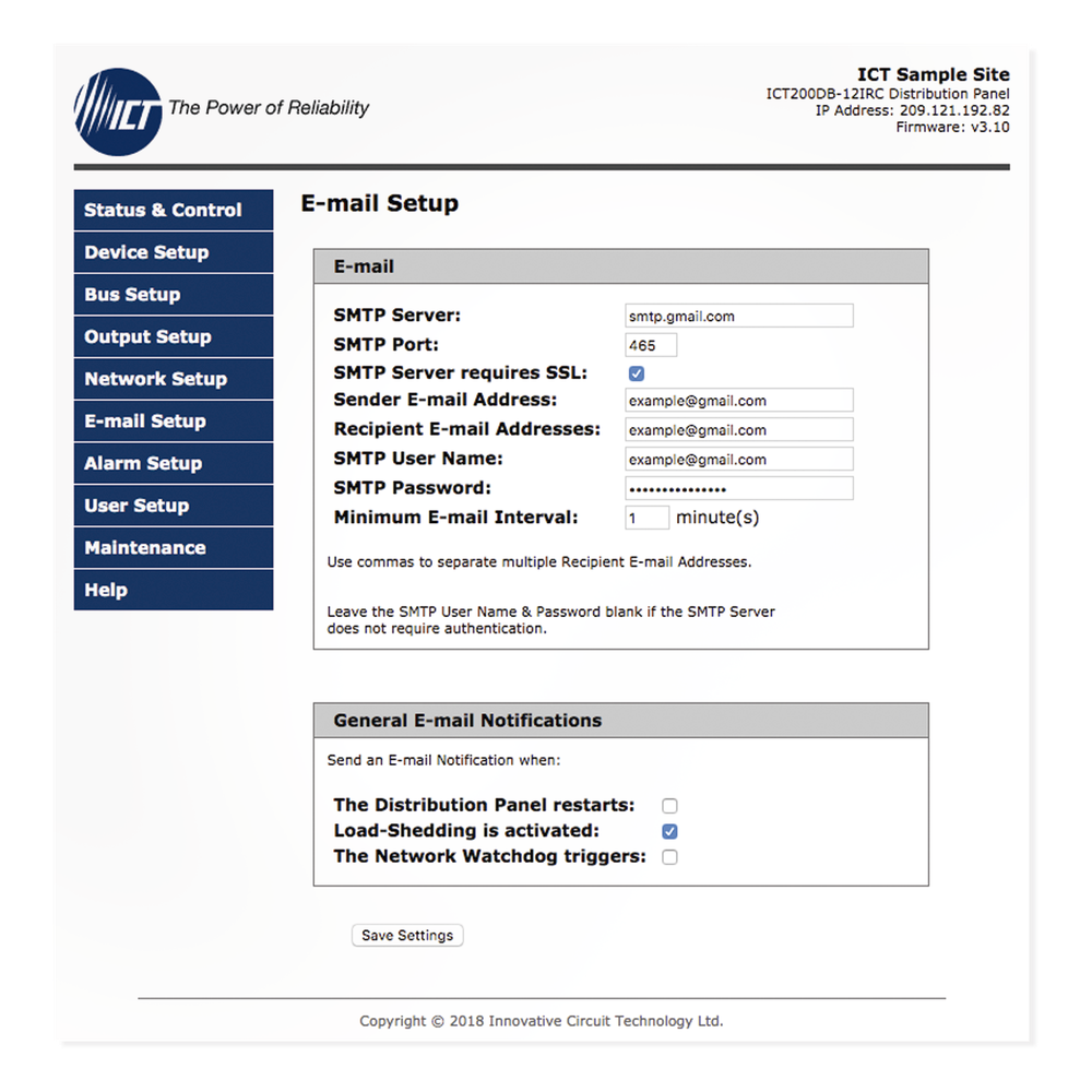 PDU Administrable IP, 12 Salidas para Brakers (No incluidos), Control de Energía Remoto, Doble Bus Inteligente de Distribución CD, Aplicaciones 12,24 y 48 Vcc.