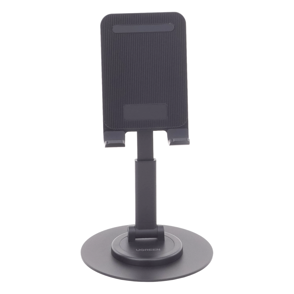 Soporte para Teléfono Celular Giratorio | 360° de Rotación | Angulo Ajustable | Altura Ajustable 17-20cm  | Antideslizante | Ejes Giratorios de Alta Precisión| Plegable | Aluminio | Color Gris