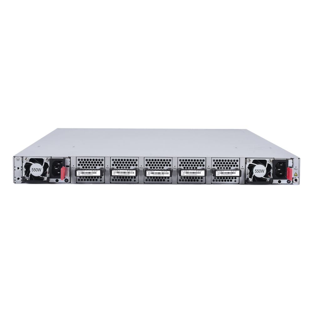 Switch Data Center 100GE / 32 Puertos QSFP28 100G / 6.4 Tbps 2030 Mpps / VXLAN EVPN Spine-Leaf L3 / RDMA PFC ECN Lossless Ethernet / BGP OSPF MLAG 1 RU Hot-Swap
