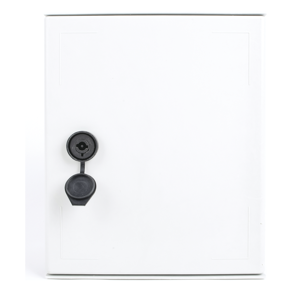 Gabinete de Poliéster IP65 Uso en Intemperie (250 x 300 x 140 mm) con Placa Trasera Interior de Plástico (Incluye Chapa y Llave).