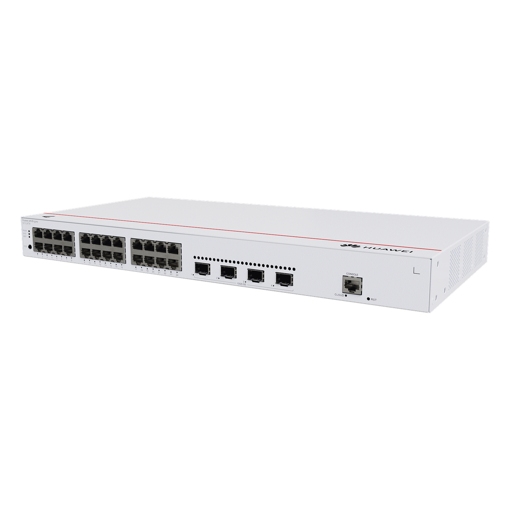 Switch de Distribución/Core Gigabit Administrable  Capa 3 / 24 puertos 10/100/1000 Mbps  / 4 Puertos 10GE SFP+ Uplink / ERPS / Rutas Estáticas / iStack / Administración Nube Gratis