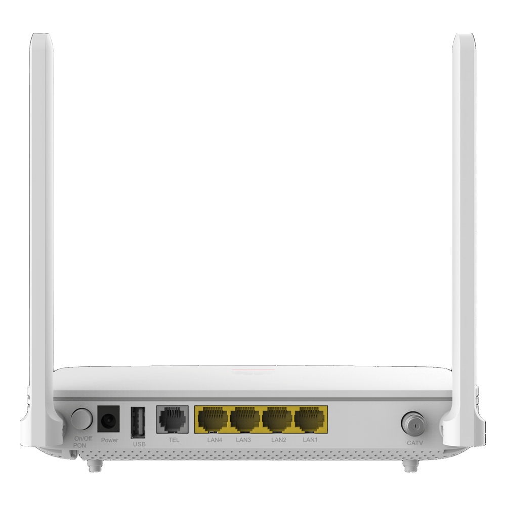 ONT GPON OptiXstar WiFi6 con 4 puertos GE + 1 POTS + 1 CATV, conector SC/APC
