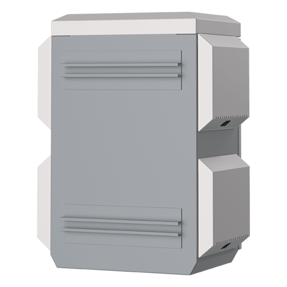 Gabinete de Acero Ventilado para Exterior 180 x 340 x 160 mm con Rieles DIN y 4 Placas Laterales para Montaje de Equipos por Fuera