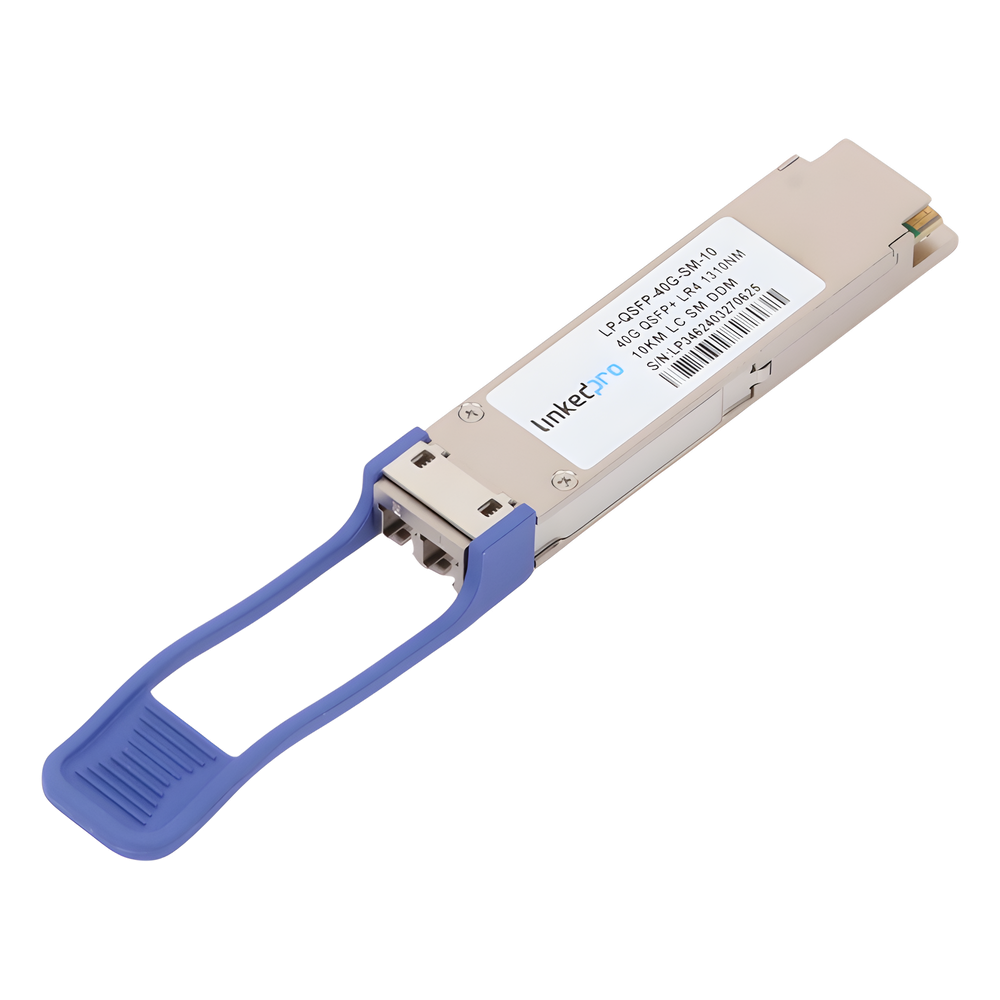 Transceptor Óptico QSFP+ (Mini-Gbic) / Monomodo 1310 nm / 40 Gbps / 40GBASE-LR4 / Conectores LC/UPC Dúplex / DDM / Hasta 10 km