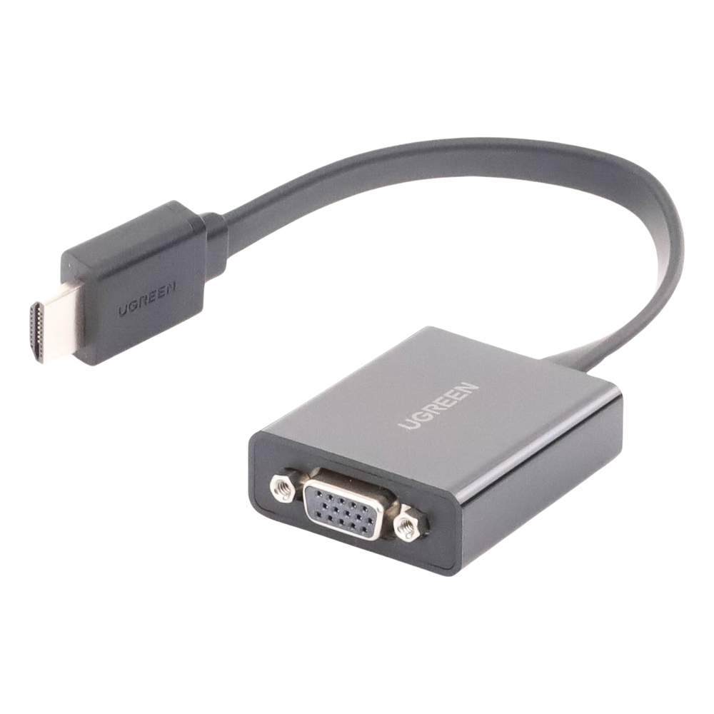Adaptador HDMI a VGA / Resolución 1080P / Audio 3.5mm / Con Puerto Micro USB para Alimentación / Plug & Play / No Requiere Controlador / ABS / Flexible y Duradero