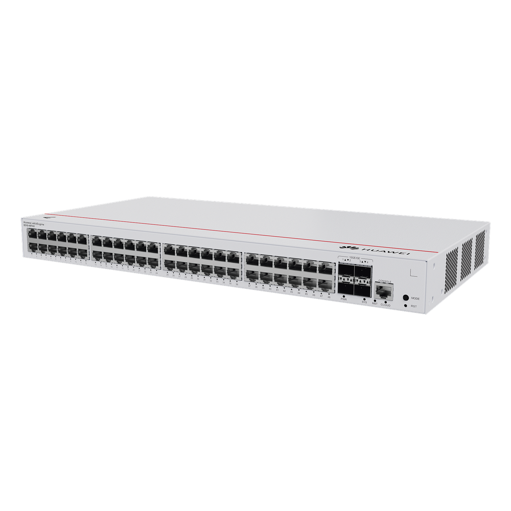 Switch de Distribución/Core Gigabit Administrable  Capa 3 / 48 puertos 10/100/1000 Mbps  / 4 Puertos 10GE SFP+ Uplink / ERPS / Rutas Estáticas / iStack / Administración Nube Gratis