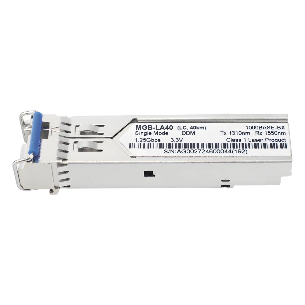 Transceptor mini-Gbic SFP 1G LC TX:1310nm RX:1550 para fibra Mono Modo 40 Km WDM, Requiere MGB-LB40