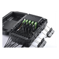 Caja de Distribución de Fibra Óptica para 24 Empalmes, con 16 acopladores SC/APC simplex, Exterior IP65, Color Negro