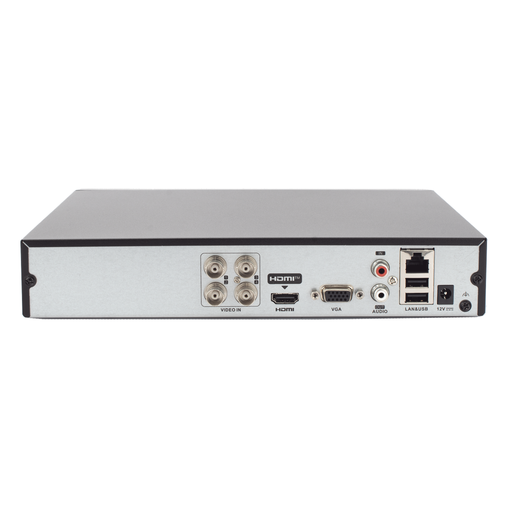 DVR 4 Canales TurboHD + 1 Canal IP / 2 Megapíxel (1080p) Lite / Acusense Lite (Evita Falsas Alarmas) / Audio por Coaxitron / 1 Bahía de Disco Duro / H.265+ / Salida de Vídeo Full HD