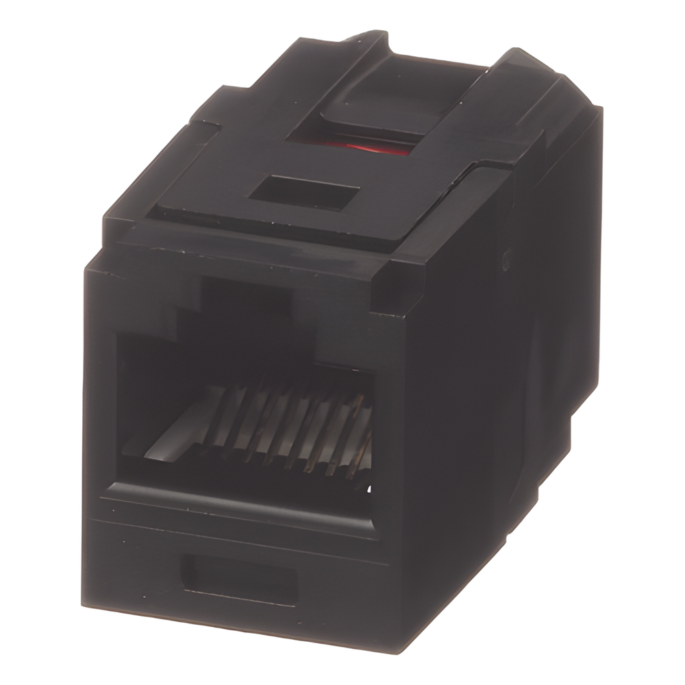 Módulo Acoplador RJ45 a RJ45, Mini-Com, Categoría 6, Color Negro