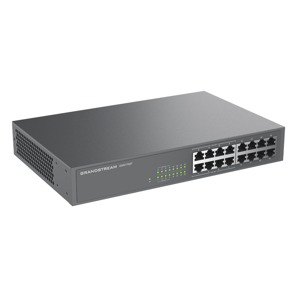 Switch PoE+ 16 Puertos Gigabit No Administrable / 8 puertos 10/100/1000 Mbps / 8 puertos PoE+ / hasta 145W