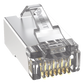 Plug RJ45 Cat5e Blindado, Para Cable UTP de Calibres 24-26 AWG, Chapado en Oro de 50 Micras, Paquete de 100 Piezas