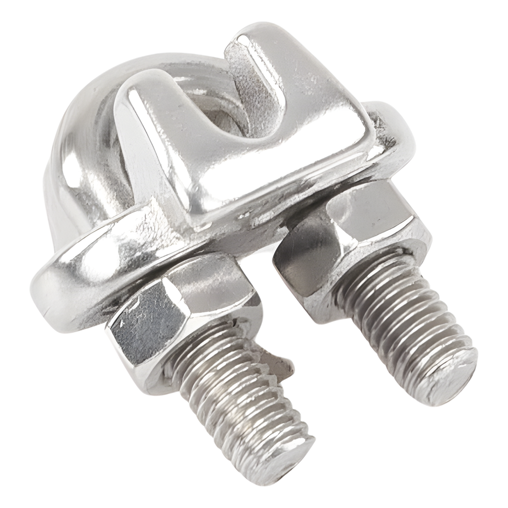 Nudo/ Perro/ Abrazadera Acero Forjado para Cable de 3/16", Acero Inoxidable.