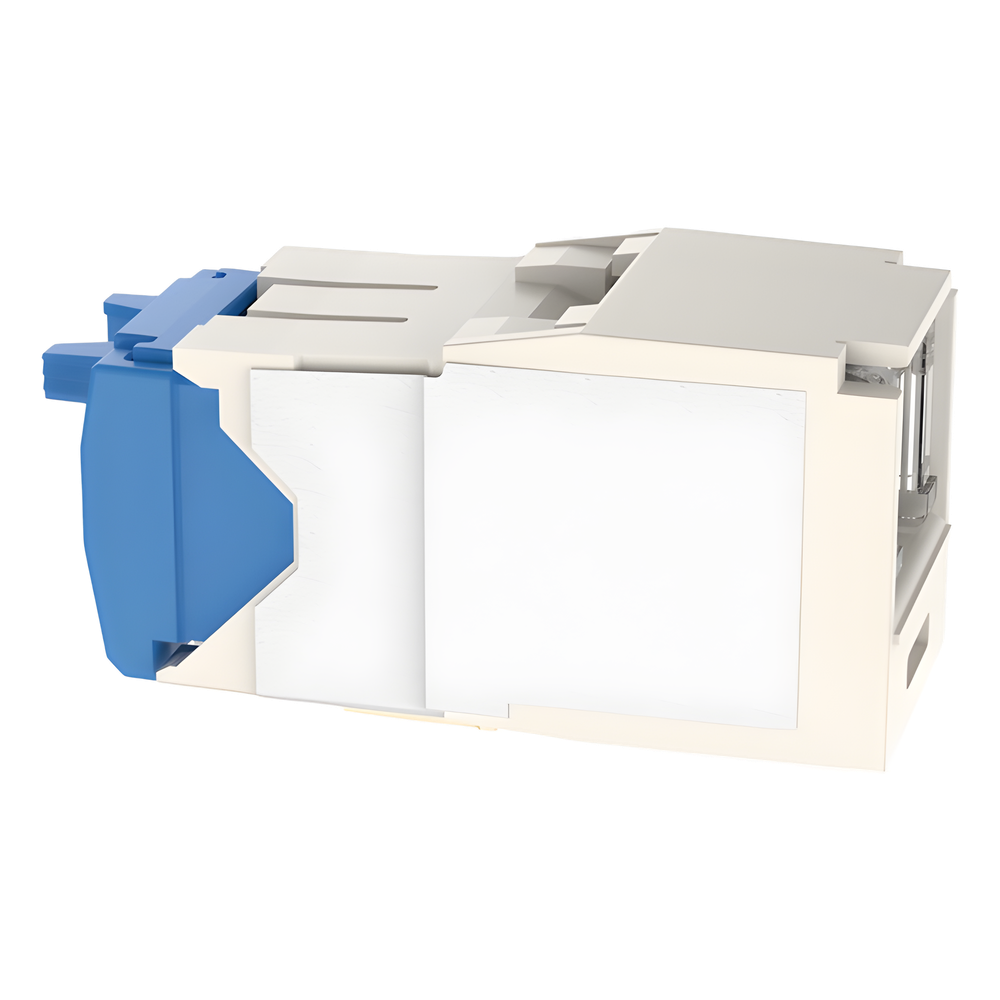 Conector Jack RJ45 Estilo TG con Ventana, Mini-Com, Categoría 6A, de 8 Posiciones y 8 Cables, Color Blanco