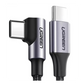 Cable USB-C a USB-C | 1 Metro (3.28 Pies) | Conector con Ángulo Recto de 90° | Carga Rápida de hasta 60W | 480 Mbps | PD3.0 | QC4.0/3.0/2.0 | FPC | AFC | Protección Integrada | Caja de Aluminio | Nylon Trenzado | Color Negro