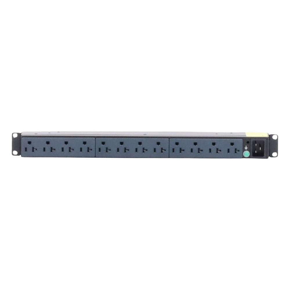 PDU Básico para Distribución de Energía, Enchufe de Entrada NEMA 5-20P, Con 12 Contactos NEMA 5-20R, Instalación Horizontal de 19in, 1UR, 20 Amp, 120 Vca