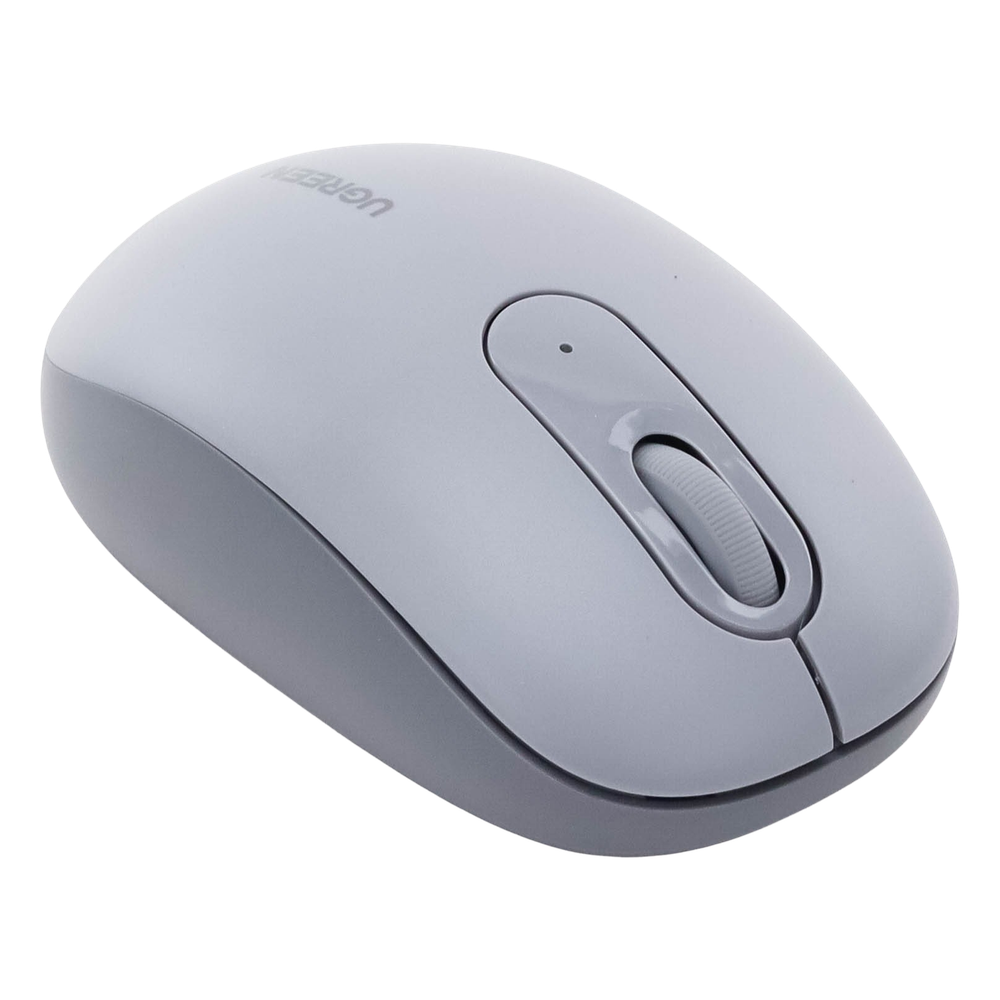 Mouse Inalámbrico 2.4G 800/1200/1600/2400 DPI | Función de 3 botones | Alcance 10m | Silencioso |  Ergonómico | Anti-caída y Anti-interferencias | Batería Alcalina AA incluida  | Color Grey.