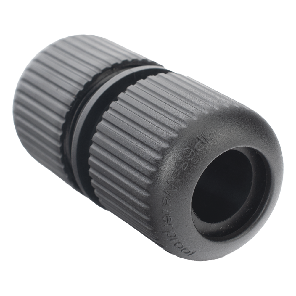Protector para Exterior IP68 / Adaptador para el Conector Tipo Plug (12 Vcc) en Cámaras Epcom / Color Negro / Hikvision / Hilook
