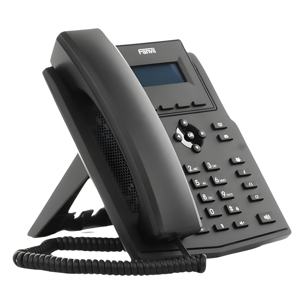 Teléfono IP / 2 Líneas SIP / Pantalla LCD 2.3" 132x64 / Audio HD G.722 y Opus / Conferencia 6 Vías / PoE 802.3af / Puertos Ethernet Duales 10/100 / Soporte EHS