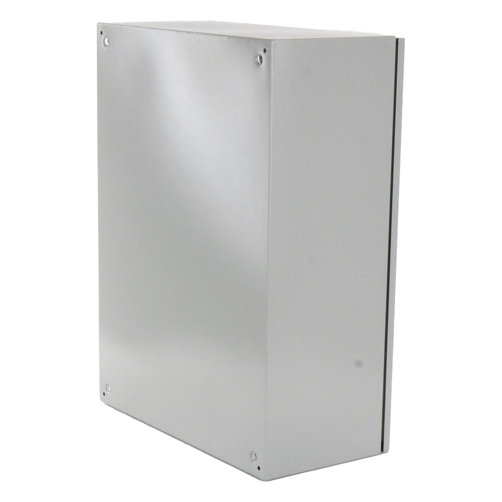 Gabinete Ventilado de Acero IP55 Uso en Exterior (600 x 800 x 300 mm) con Placa Trasera Interior Metálica y Compuerta Inferior Atornillable. Incluye Ventilador, Ventilas, filtros, Chapas y Llave T.