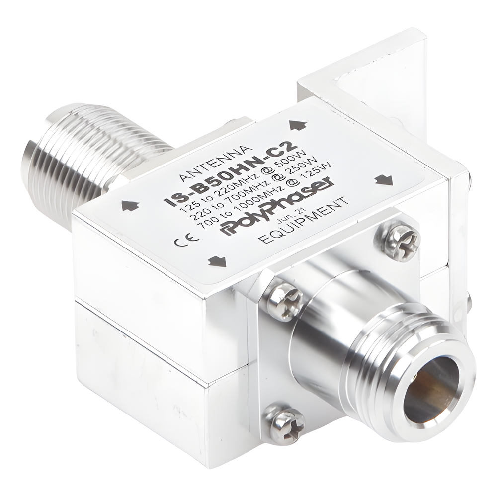Protector Coaxial RF / 125-1000 MHz / 50 &Omega; / Conectores N Hembra / Ceja Frontal / 500W