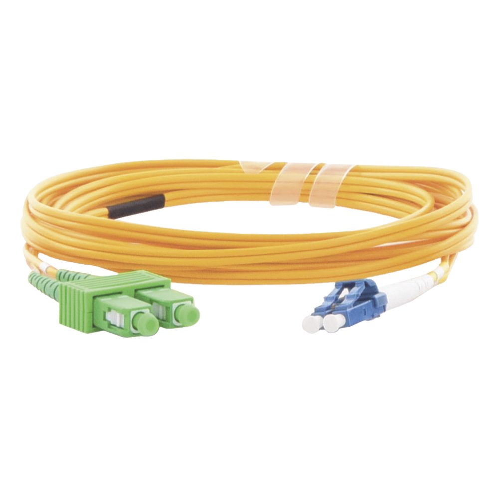 Jumper de Fibra Óptica Monomodo 9/125 LC/UPC-SC/APC, PVC, 2.0 mm, Dúplex, Amarillo, 3 Metros (9.84 Pies)