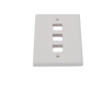 Placa de Pared de 3 Puertos, Keystone, Color Blanco