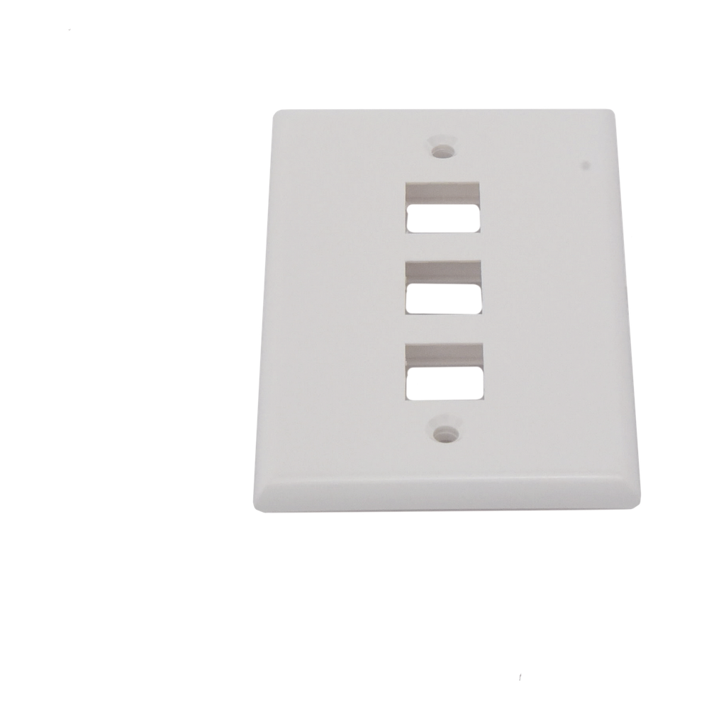 Placa de Pared de 3 Puertos, Keystone, Color Blanco