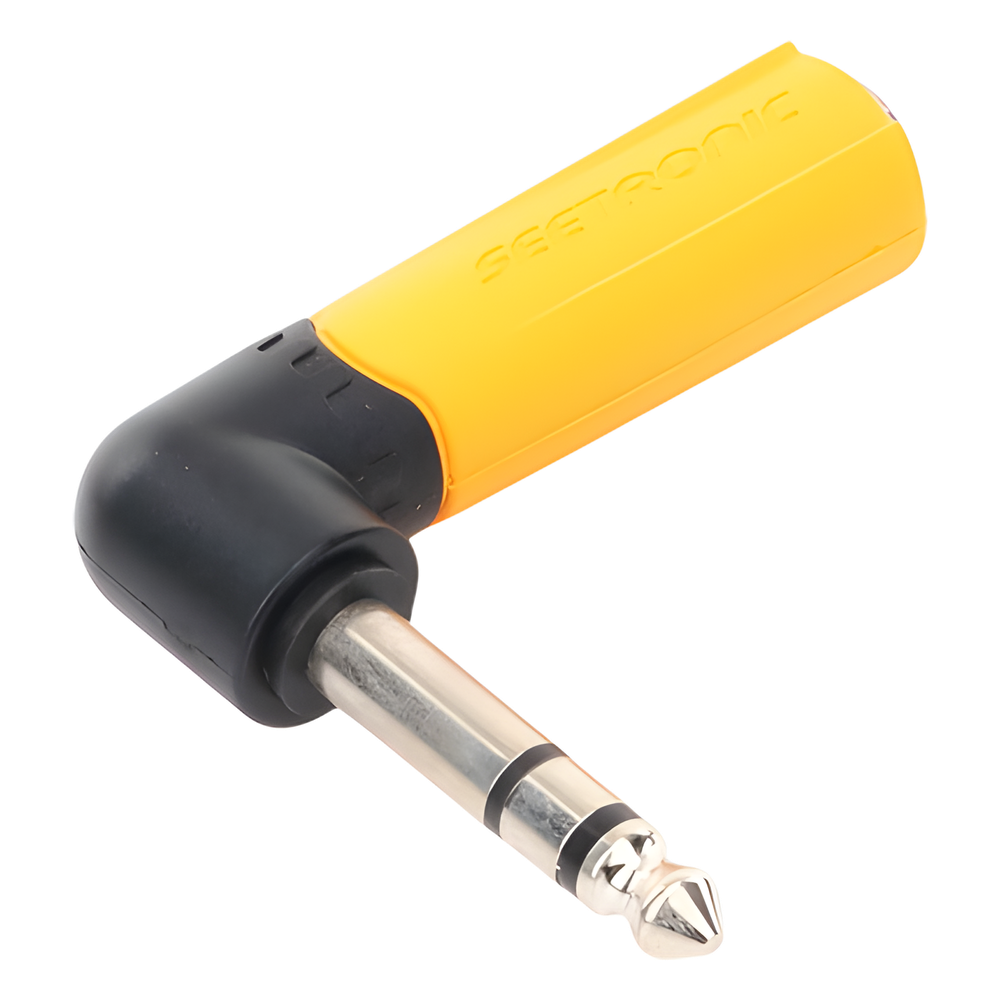 Conector Estéreo | 1/4in - 1/4in | Conector de angulo recto | Adaptador de Carcasa de Plastico