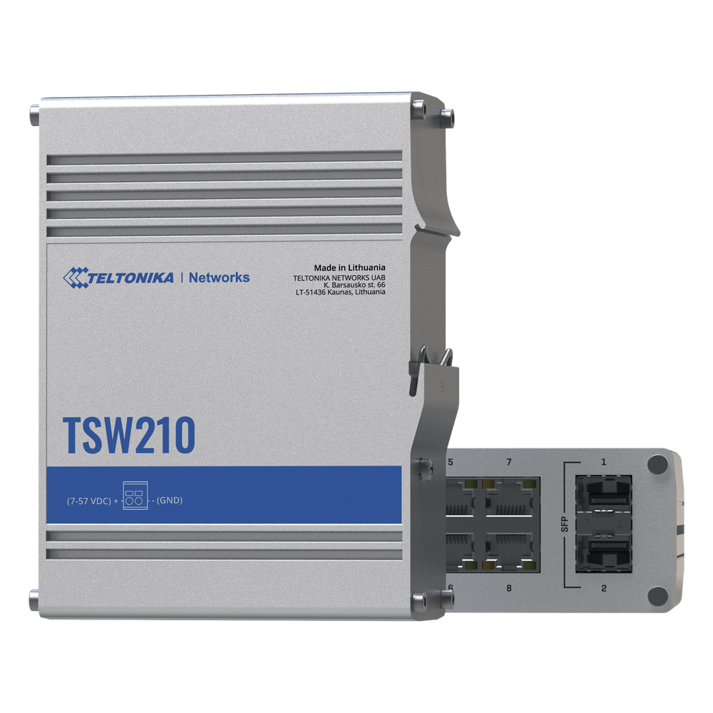Switch Industrial No-Administrable 8 puertos Gigabit, 2 SFP 1G