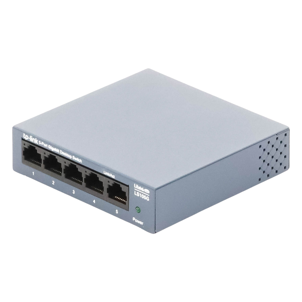 Switch de escritorio Gigabit de 5 puertos 10/100/1000Mbps, carcasa metálica