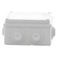 Caja Estanca de PVC Para Derivación y Conexión, 6 Entradas, Tapa Atornillada,100x100x50 mm (Área Interna), Uso Exterior IP55, Material que no Propaga el Fuego y Libre de Hálogenos