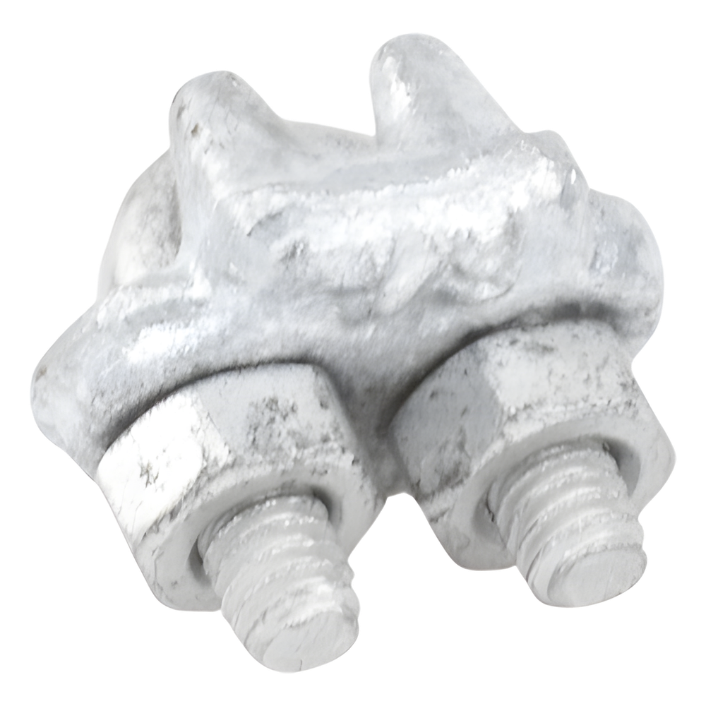Nudo/ Perro/ Abrazadera Acero Forjado para Cable de 1/8", Galv. por Inmersión en Caliente.
