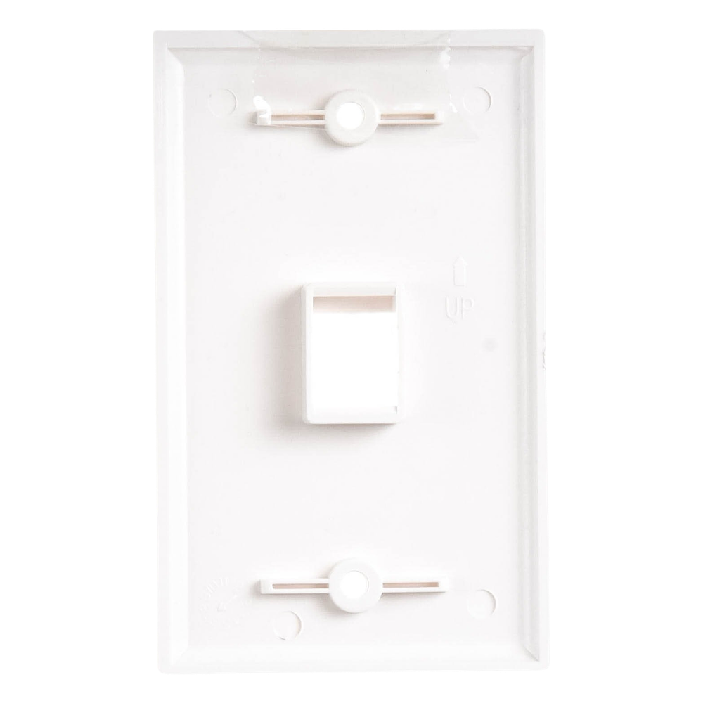 Placa de Pared de 1 Puerto, Keystone, Color Blanco