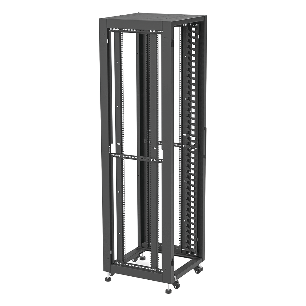 Gabinete para Telecomunicaciones Rack Estándar de 19", 42UR, 600 mm Ancho x 600 mm Profundidad. Fabricado en Acero, Se envía el Gabinete Armado.