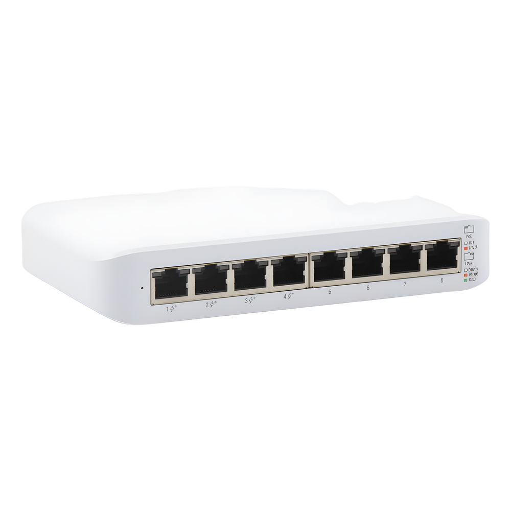 Switch UniFi Lite Administrable PoE de 8 Puertos 10/100/1000 Mbps (4 puertos 802.3af/at), 52 W