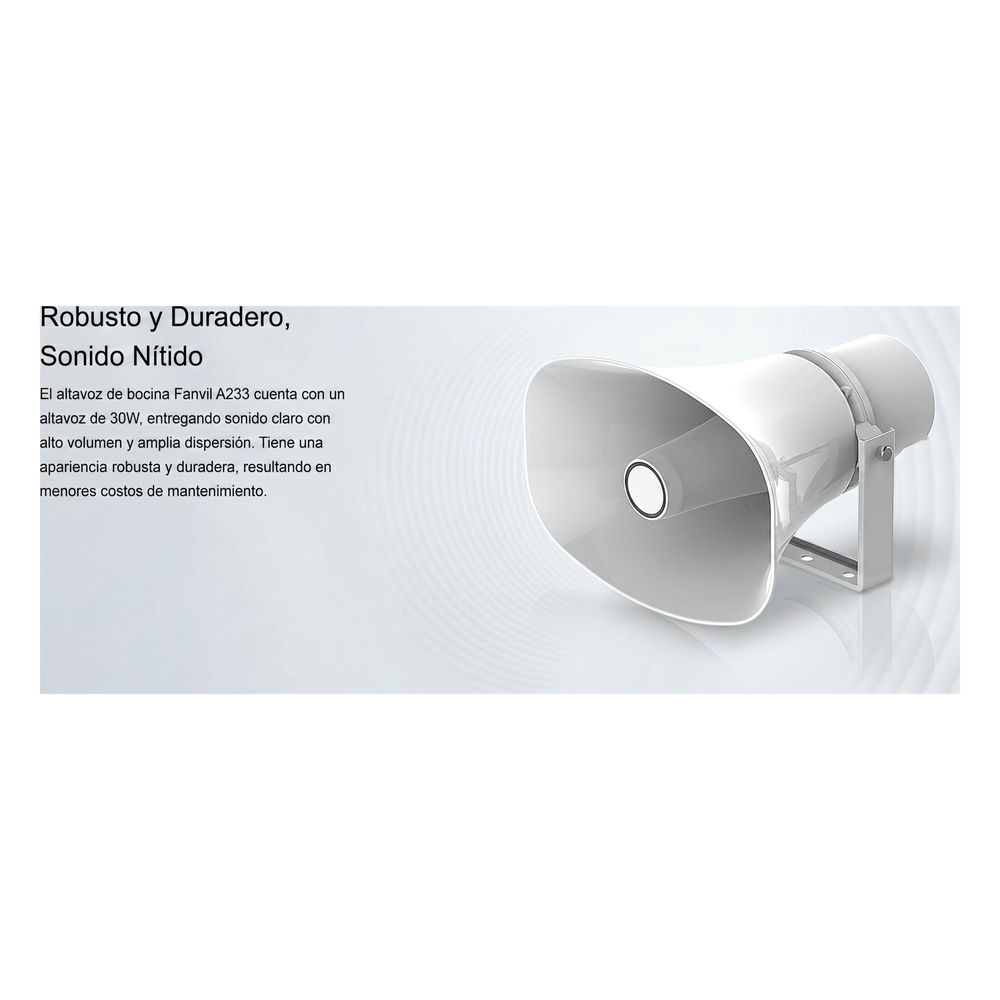 Altavoz SIP IP para Voceo y Paging / 2 Líneas SIP / Potencia 30W / IP66 Exterior / Alimentación PoE / Compatible con Conmutadores SIP / Montaje en Pared