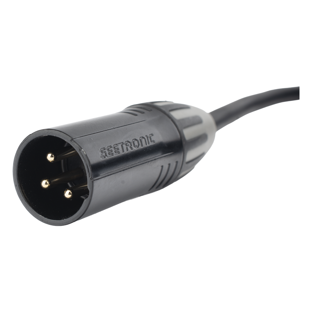 Cable XLR | 3 polos | Conector Hembra-Macho | Serie M | Carcasa Negra | Contactos Dorados | Ideal para Microfonía | Longitud 10m