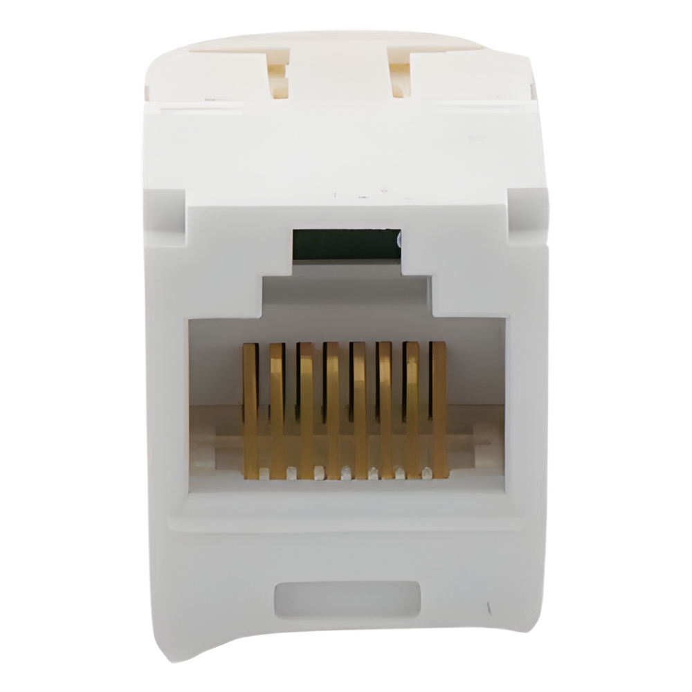 Conector Jack RJ45 Estilo TG, Mini-Com, Categoría 6, de 8 Posiciones y 8 Cables, Color Blanco