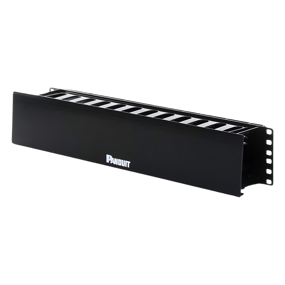 Organizador de Cables Horizontal PatchLink, Sencillo (Solo Frontal), Con Tapa Extendida, Para Rack de 19in, 2UR