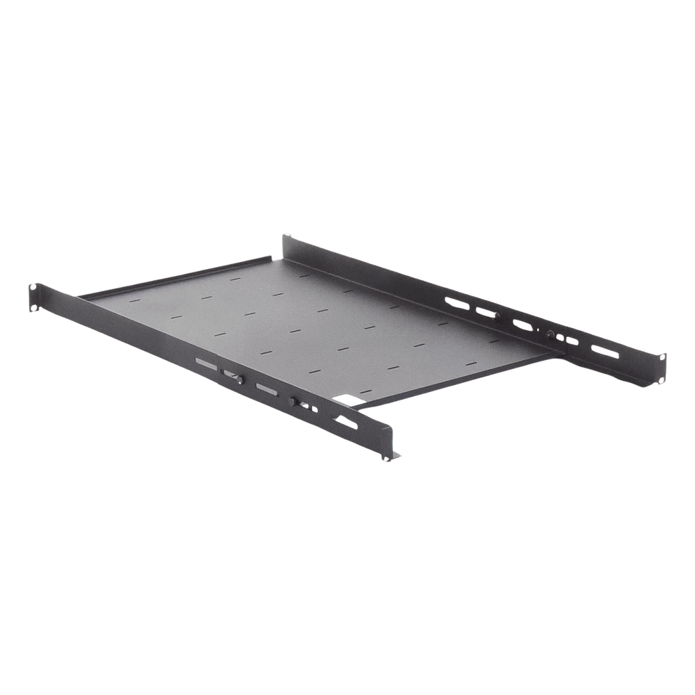 Charola Ajustable para Rack de 19" de 4 postes de 1 Unidad de Espacio. Profundidad de 633 a 816 mm