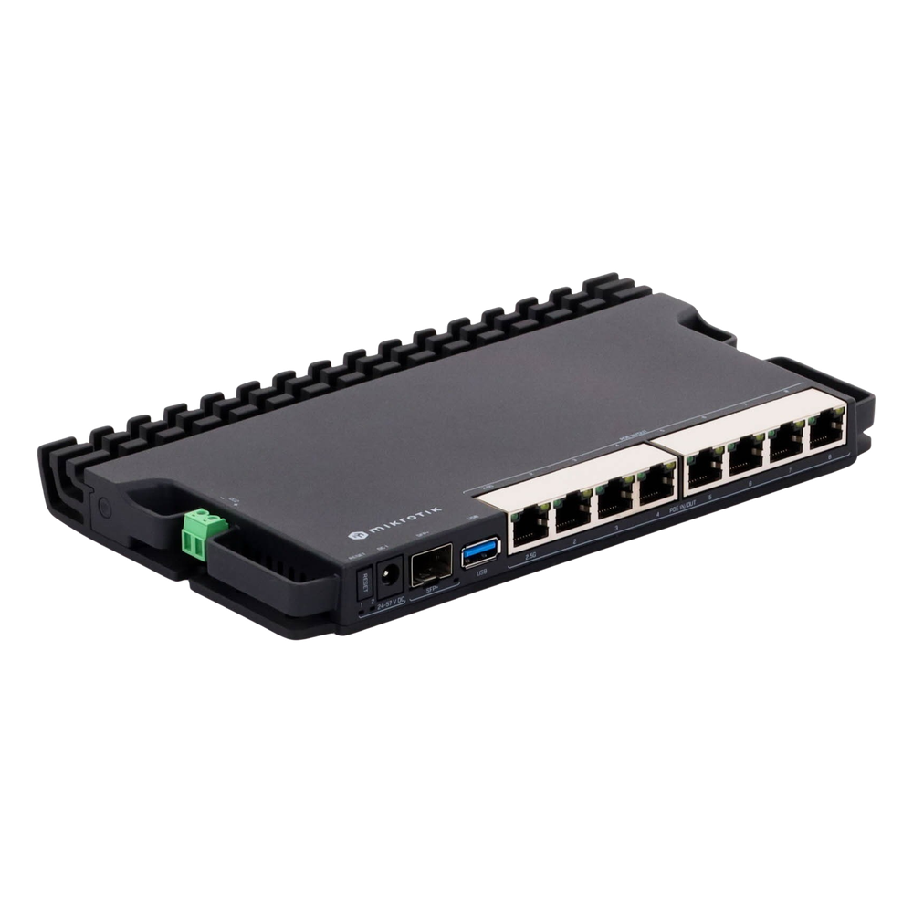 RB5009UPr+S+IN 8 puertos PoE in/out, 1 SFP+, Solo RouterOS v7