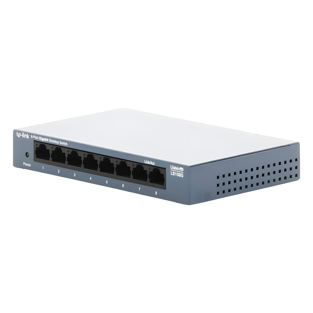 Switch de escritorio Gigabit de 8 puertos 10/100/1000Mbps, carcasa metálica
