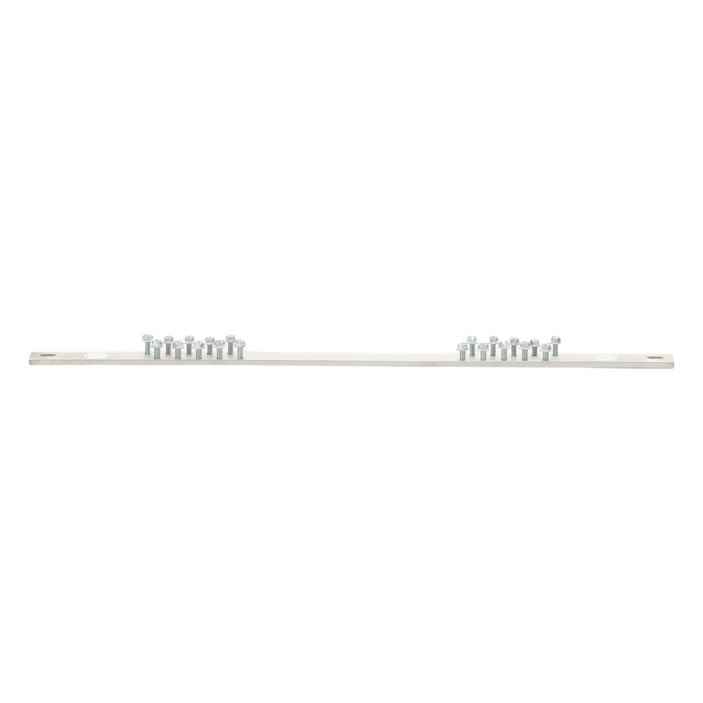 Barra de Conexión a Tierra, Para Rack de 19", Con 20 Orificios Para Conexión Rápida de Equipos, Incluye 20 Tornillos # 12-24 x 1/2" Instalados