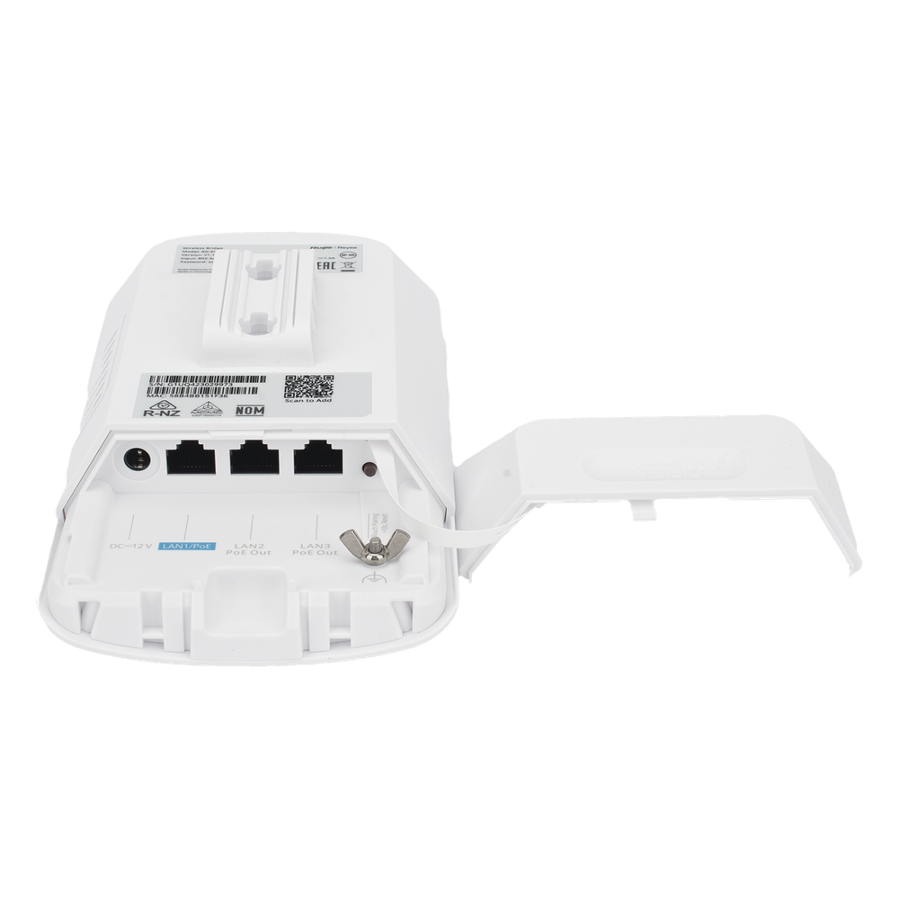 CPE Puente Inalámbrico Punto a Punto / Wi-Fi 5 802.11ac Wave2 867 Mbps / Antena 13 dBi MIMO 2x2 / 2 Puertos PoE Out 802.3AF / Enlace 3 km (1.86 mi) / IP55 Exterior / Ruijie Reyee