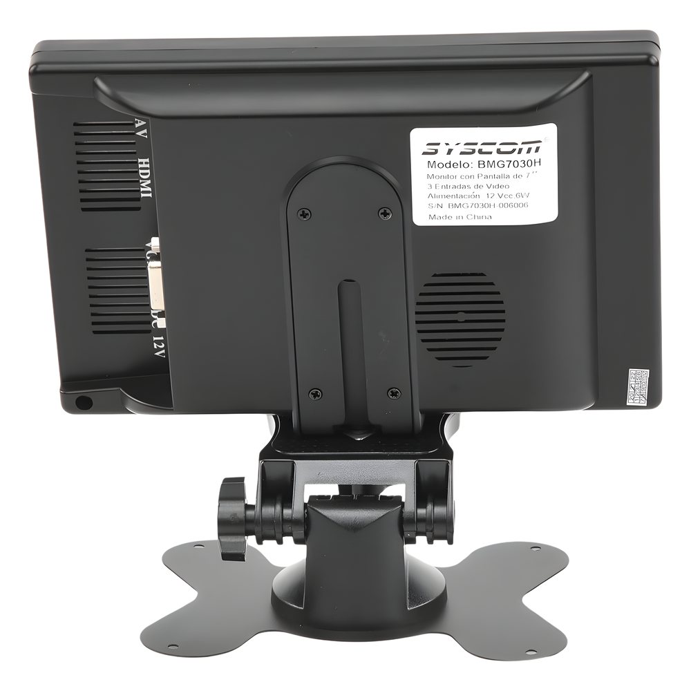 Monitor 7" TFT-LCD ideal para colocar en vehículos o DVR/NVR.  Entradas de video HDMI, VGA y RCA (CVBS)
