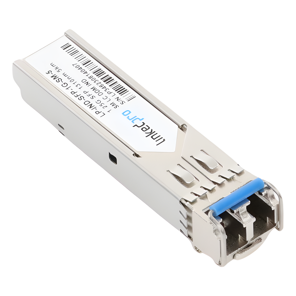 Transceptor Óptico Industrial SFP (Mini-Gbic) / Monomodo 1310 nm / 1.25 Gbps / 1000BASE / Conectores LC/UPC Dúplex / DDM / Hasta 5 km