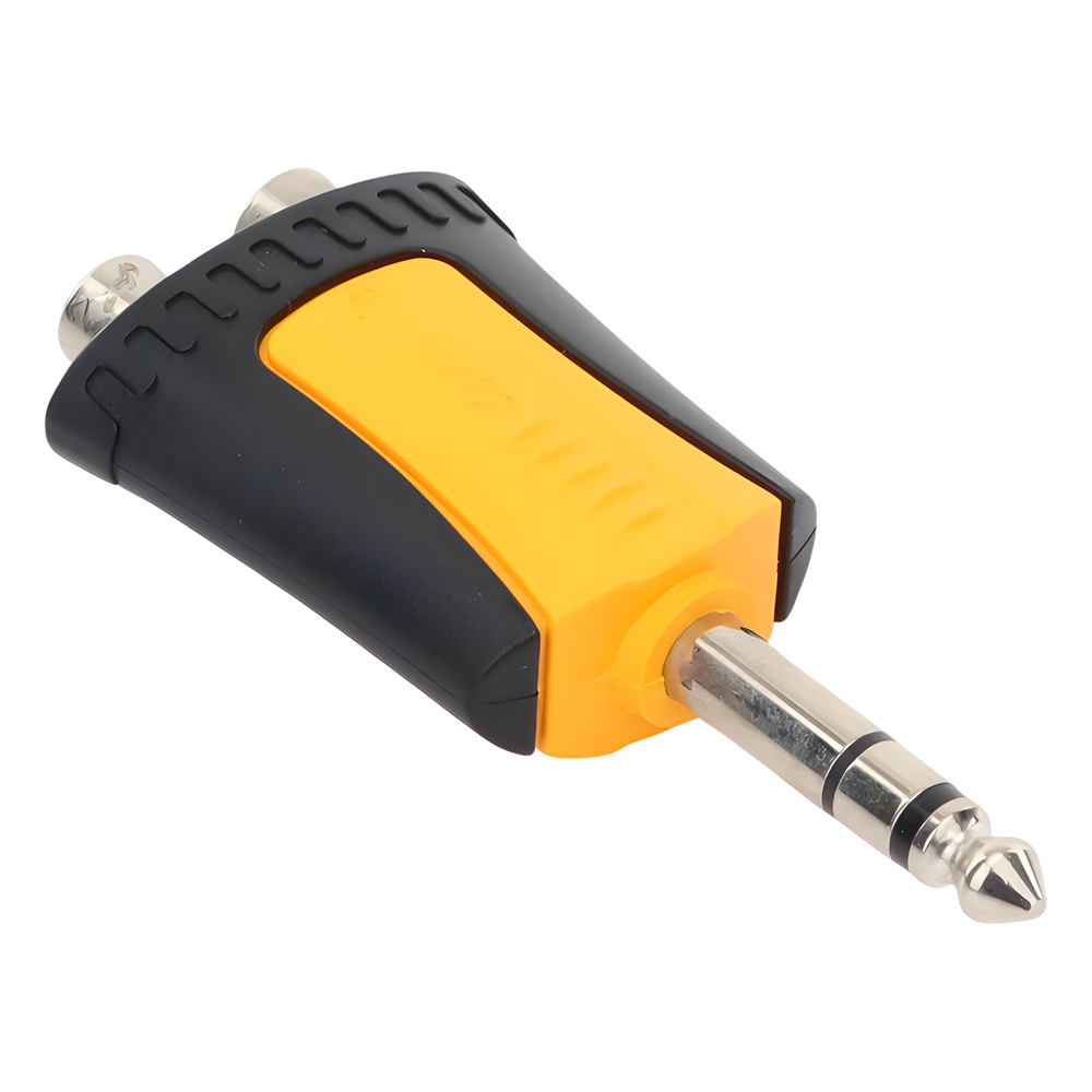 Conector Estéreo |  1/4in - 2 x RCA hembra | Adaptador de Carcasa de Plastico |