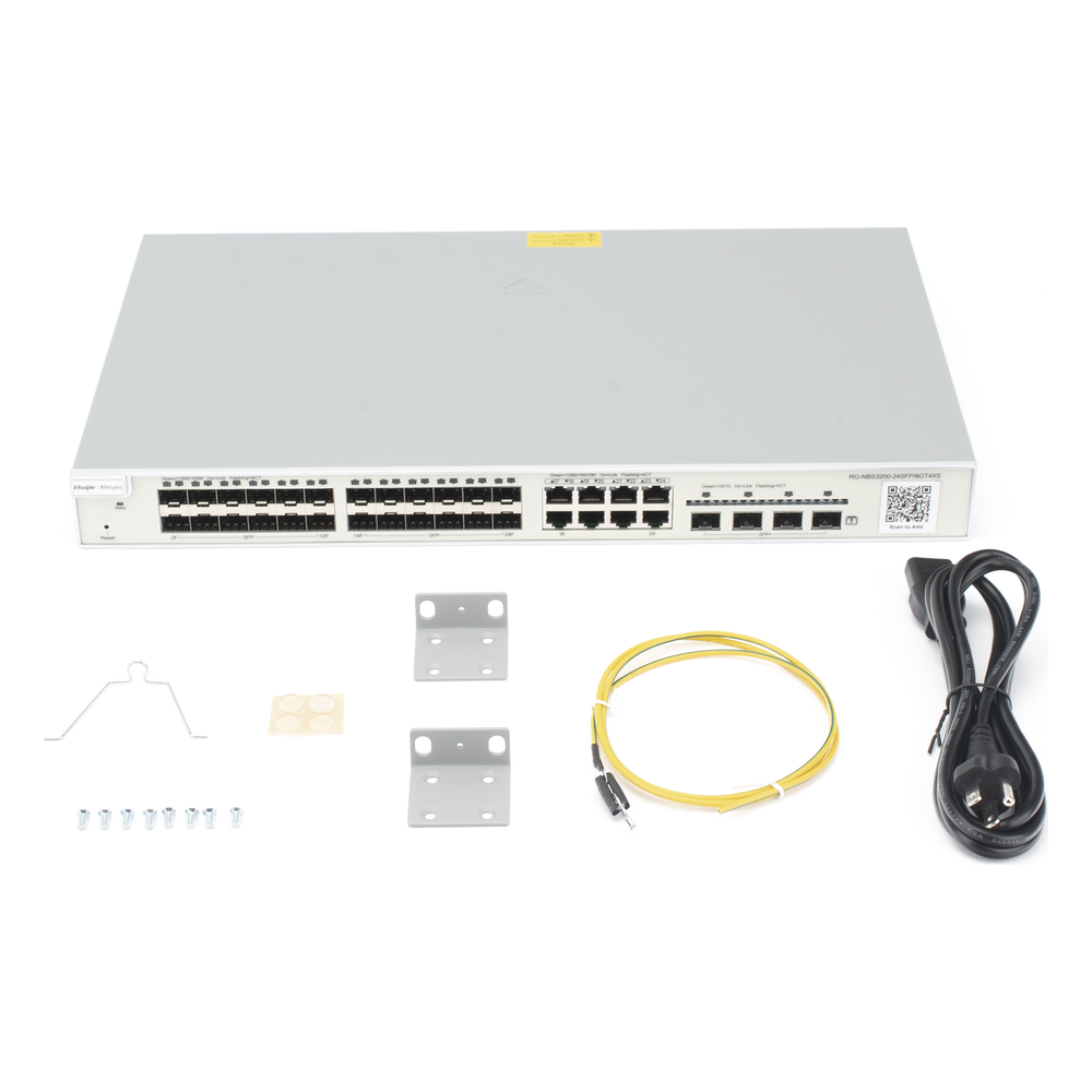 Switch administrable Capa 2+ Plus, 24 puertos SFP con 8 puertos Ethernet Gigabit y 4 SFP+ gestión en la nube