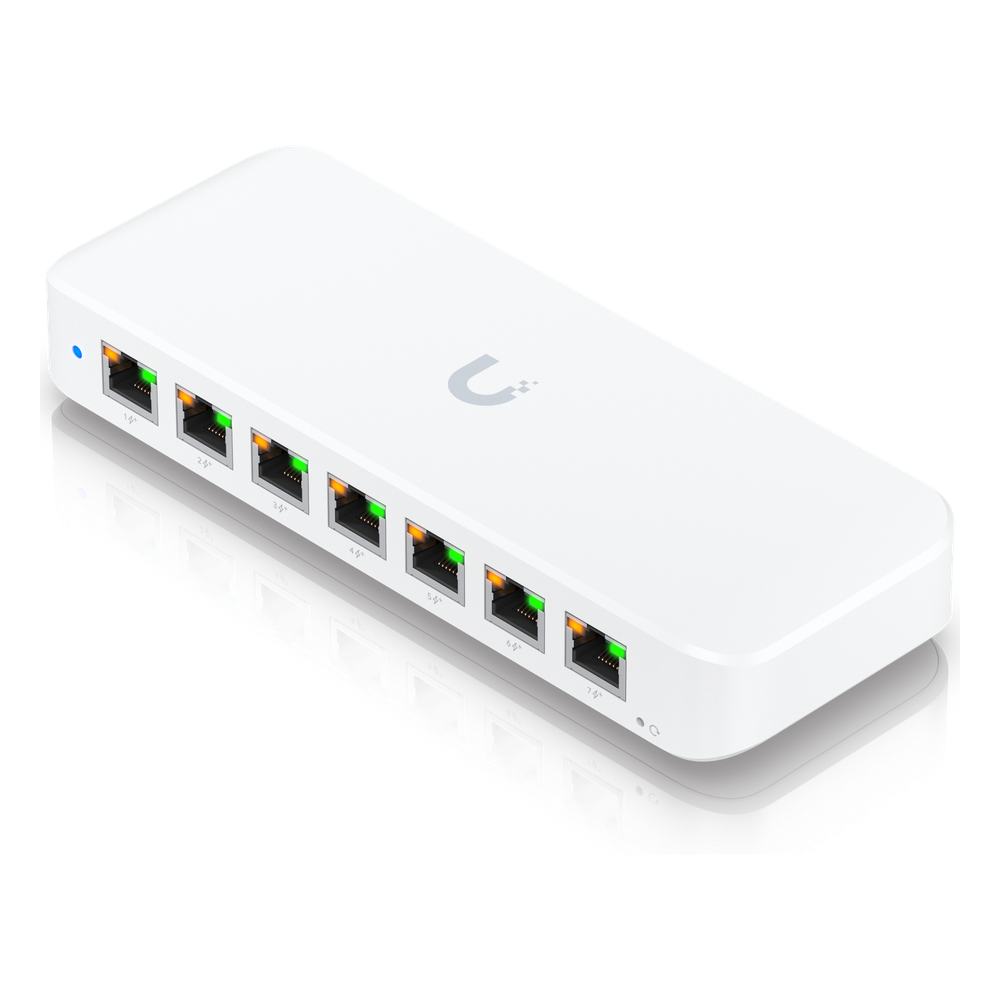 USW Ultra 210W Switch de 8 Puertos GbE (7 Puertos PoE+ y 1 Puerto Entrada PoE++) con Opciones de Montaje Versátiles